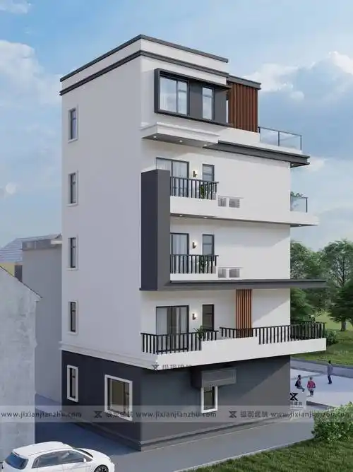 4米五层现代风格自建别墅_建筑_公卫和_外墙