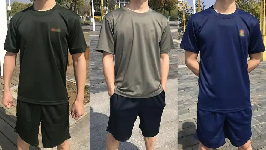 《16体能服训练服套装夏季短袖短裤速干透气作训服军迷男t恤 正品橄榄