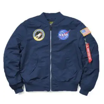 飞行员夹克2021新款潮流宽松nasa美国春秋季男女情侣款蓝色薄款xxs80