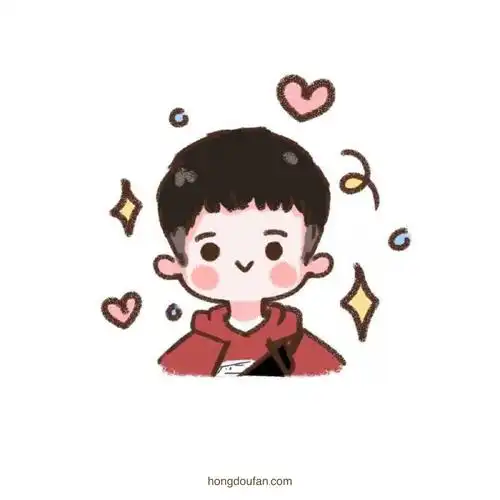 身穿红色卫衣的小哥哥头像儿童简笔画-红豆饭小学生简笔画大全