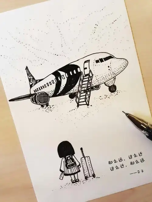 封面黑白简笔画