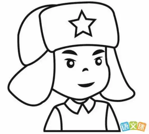 抗战英雄人物简笔画头像