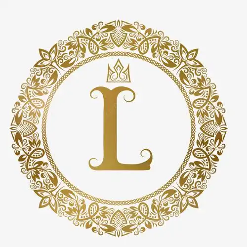 英文字母设计金色花边字母l元素免抠png设计图l的艺术字体l字体设计