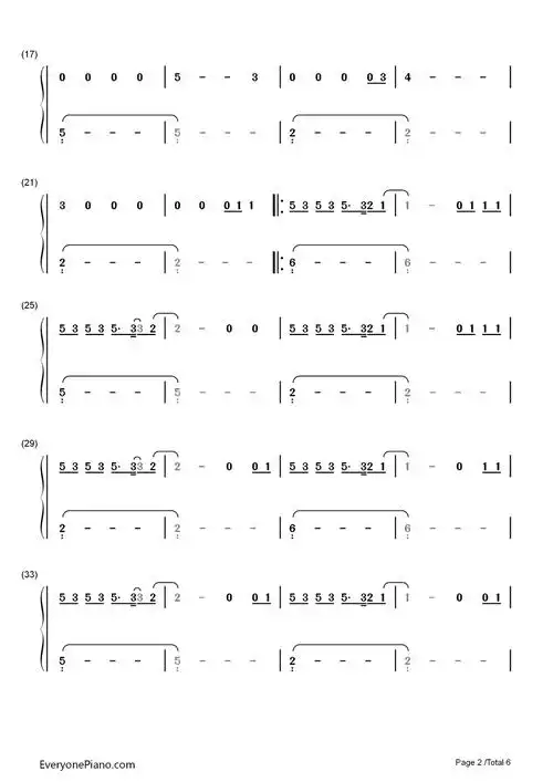 i miss you-adele双手简谱预览2