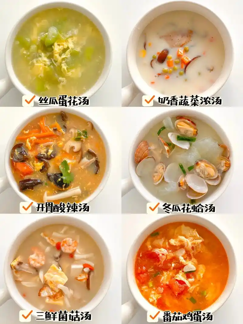 六款夏日营养蔬菜汤🌈好喝不重样.夏天就是要多喝点汤汤水水呀 - 抖