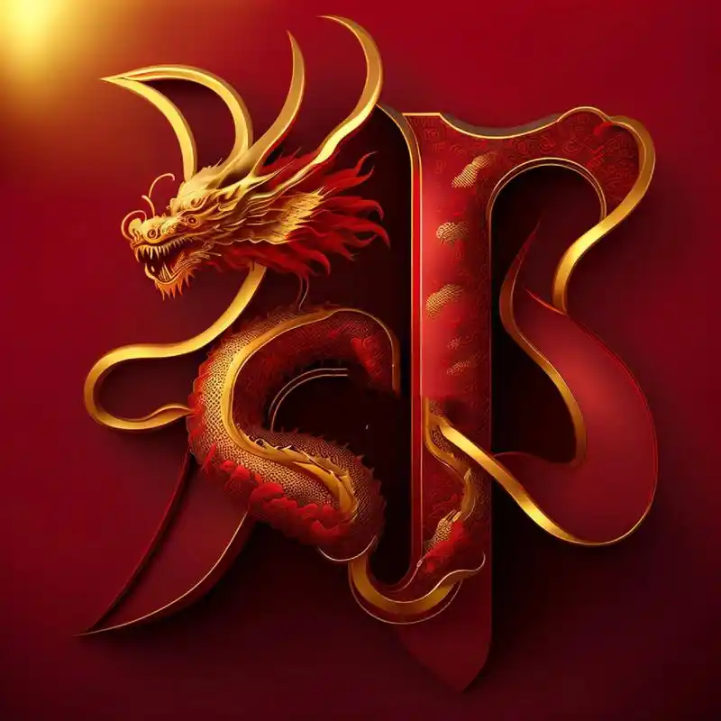 红龙图腾姓氏头像