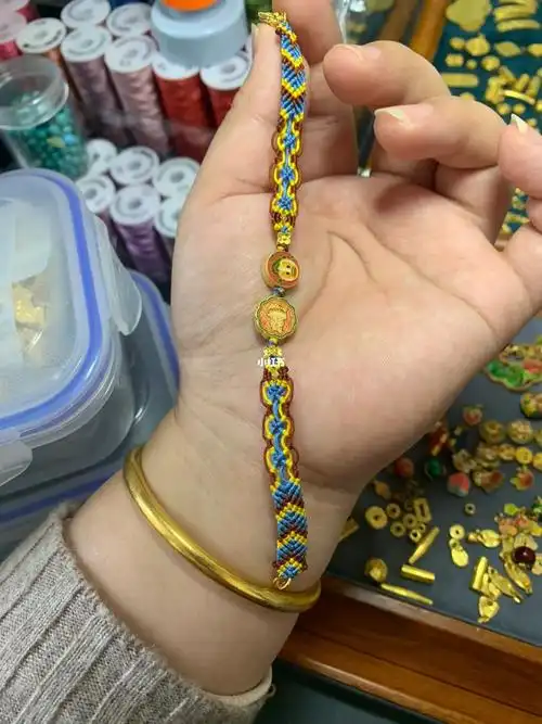 足金编织手链