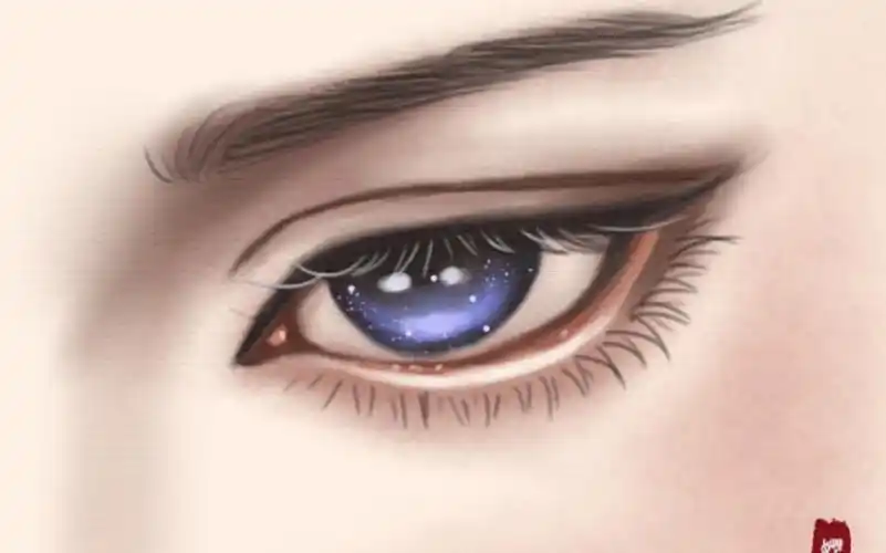 活动  古风美男眼睛绘画过程