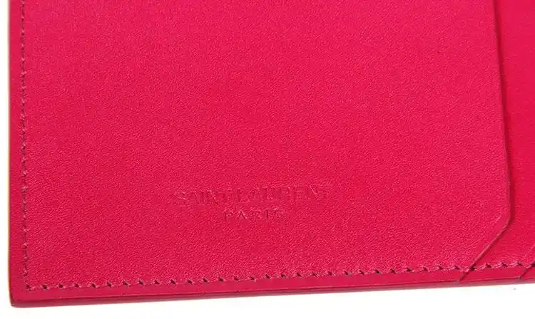 yves saint laurent(圣罗兰) 桃红色皮质卡包