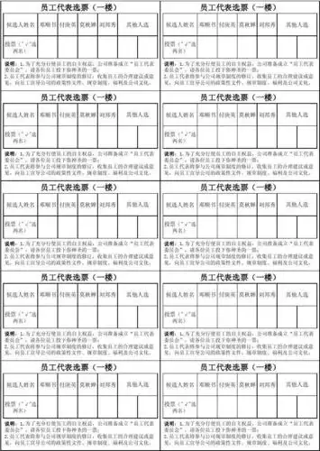 员工代表选票