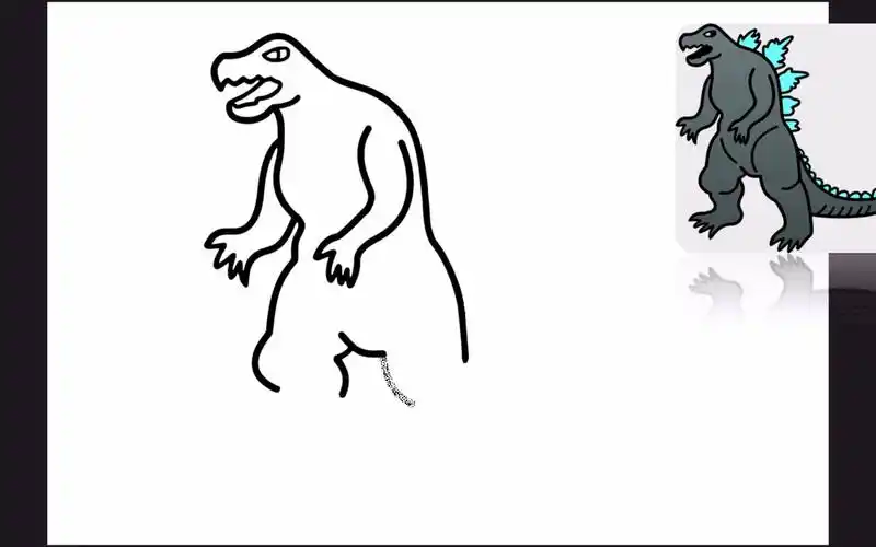 【简笔画】教你一步一步画哥斯拉~超级简单的绘画,一看就会!