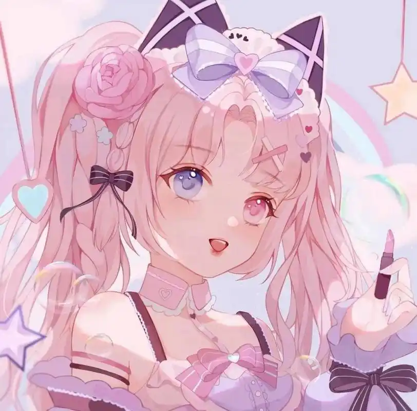 女生动漫头像粉色系#二次元专属交流地