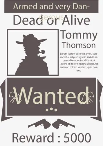 悬赏通缉令【高清装饰元素png素材】-90设计