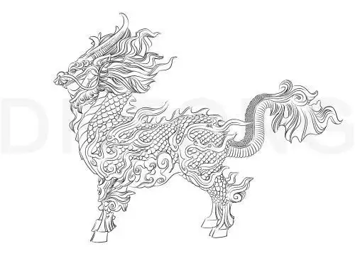 简笔画麒麟