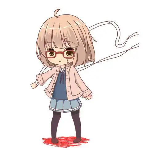 q版短发女生简笔画老师戴眼镜