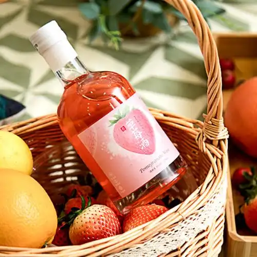 草莓酒自酿果酒微醺少女晚安酒高颜值女生低度水果甜酒水375ml