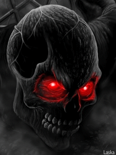 骷髅眼睛红光害怕gif动图_动态图_表情包下载_soogif