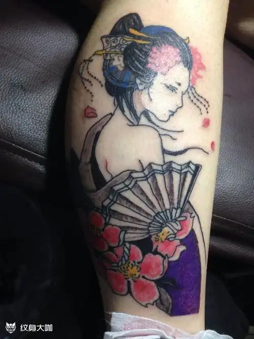 虞姬纹身未完成,下次继续_纹身图案手稿图片_潮阳 木族纹刺的纹身作品