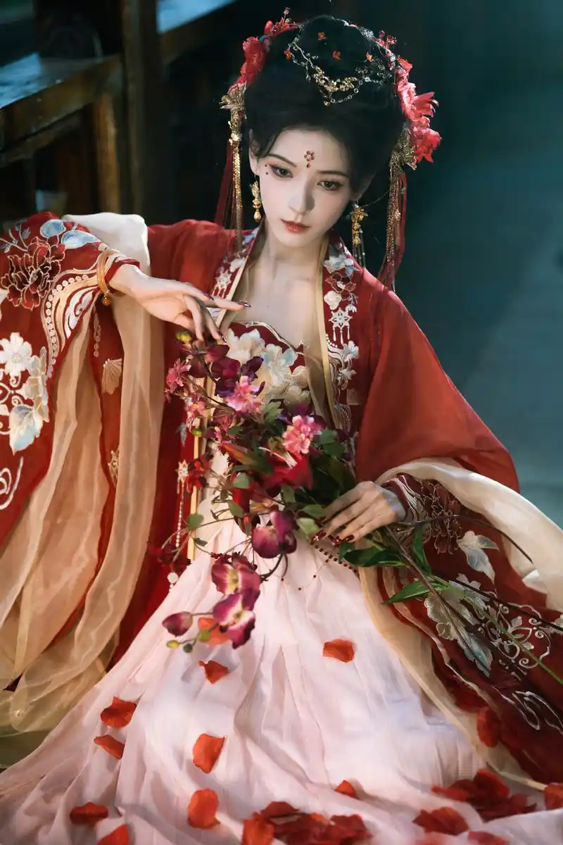 张予曦红衣古装美照曝光 精致妆容散发迷人光彩 绝美姿态令人陶醉