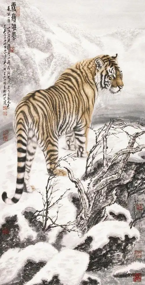 孟祥顺画虎作品