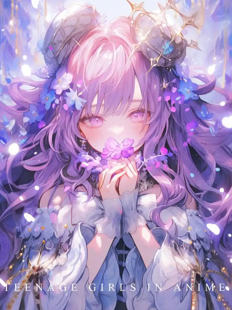 紫色系头像 | 动漫女生 如同动漫中的甜心公主,充满了无尽的魅力和