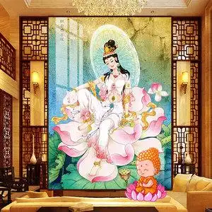 十字绣观世音自在菩萨坐莲花2021新款佛教大慈大悲佛像满砖钻石画