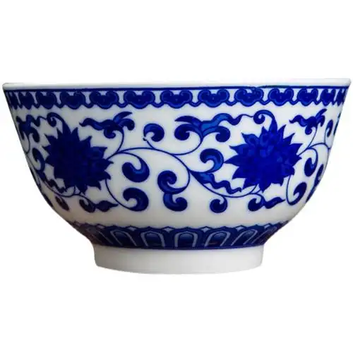 饭碗6个吃饭景德镇高档青花青花瓷瓷碗陶瓷中式碗