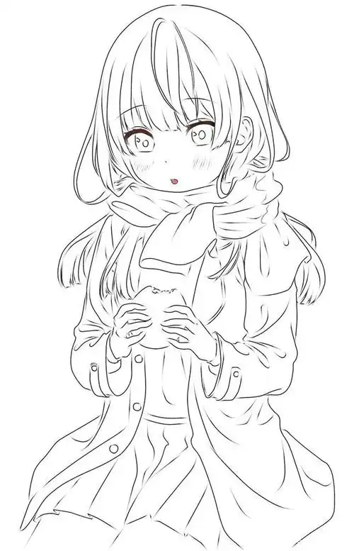 二次元手绘线稿 有喜欢手绘的吗