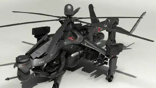 绰号风神:日本网友设计造型超科幻攻击直升机