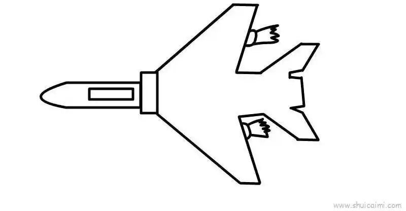 战机简笔画画法图解