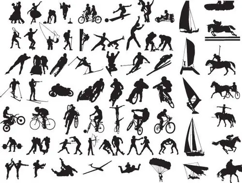 各种体育运动动作剪影矢量素材大全