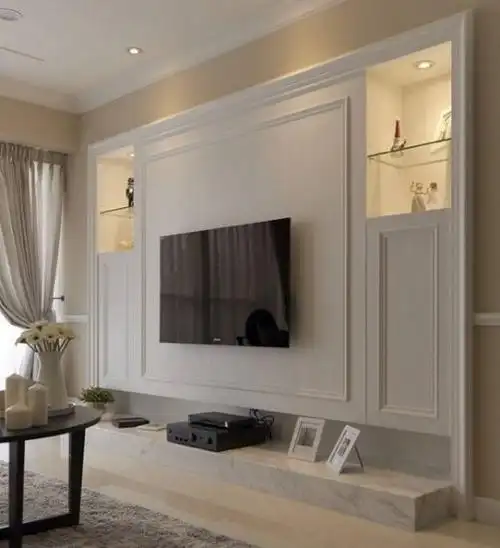 收纳型客厅背景墙 有效地规整空间_家居装修效果图_太平洋家居网