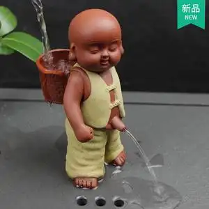 陶瓷尿尿童子撒尿小孩假山流水盆鱼缸景观吸水石盆景摆件装饰配件