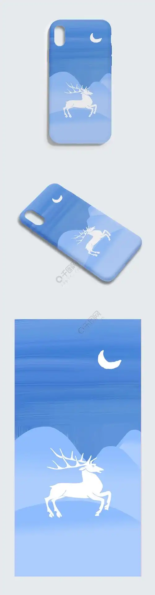 原创手绘简约小清新手机壳样机素材免费下载-千图样机www.58pic.com