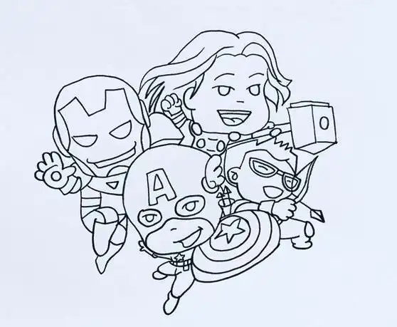 艾萝莉复仇者联盟4所有人物简笔画漫威英雄简笔画《复仇者联盟》峦