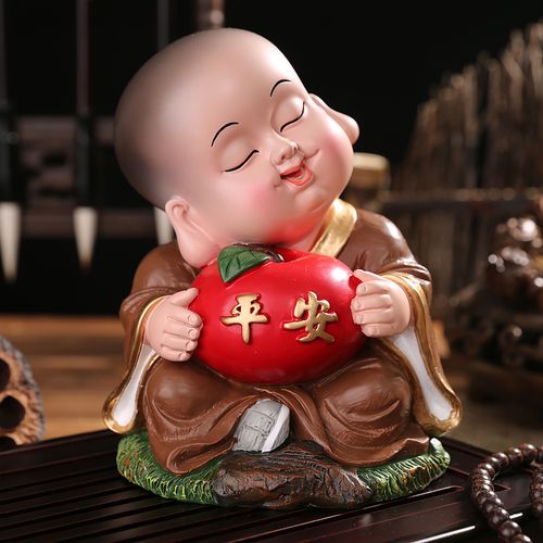 摆件创意小和尚中式式禅意小沙客厅办公桌玄关佛系摆件