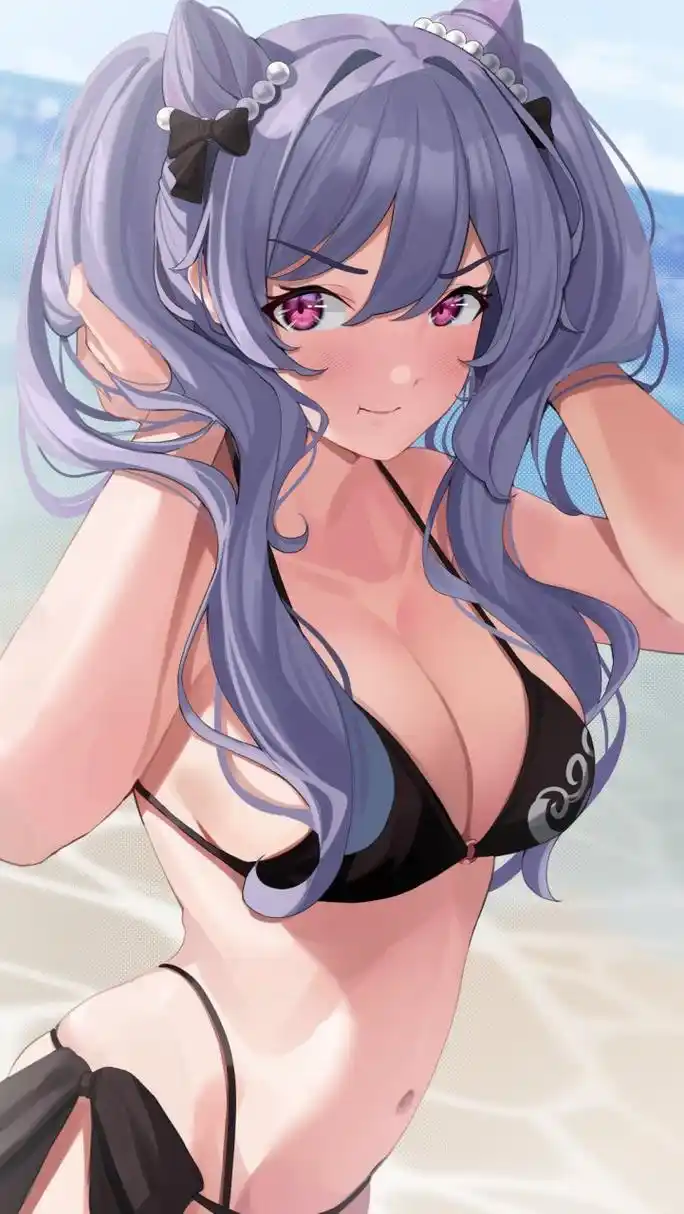 二次元# #原神# 水着刻晴 画师:haerge