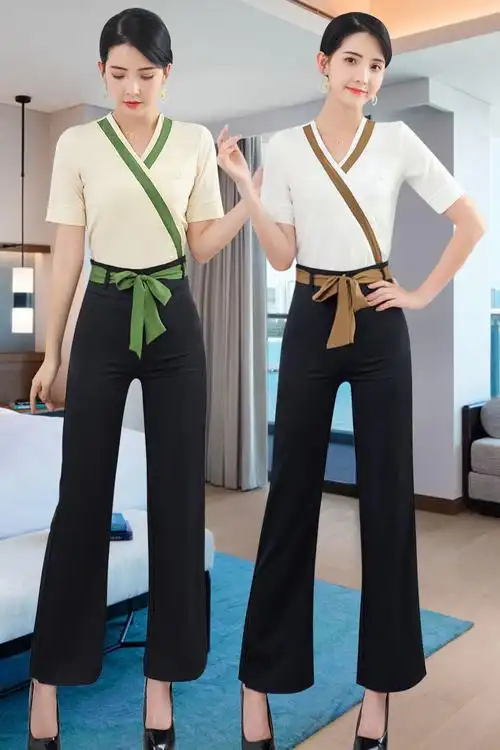 足浴技师工作服2020新款女冬足疗店收性感套装酒店工作制服