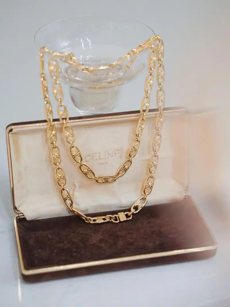中古首饰|一链多戴 celine思琳凯旋门项链 96celine思琳凯旋门金色