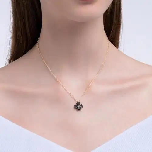 swarovski施华洛世奇四叶草项链典雅女双面小花锁骨链七夕礼物