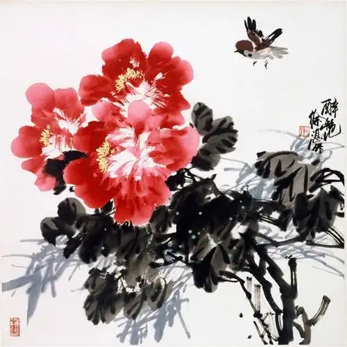 牡丹(他山石) 集中帖山水间画廊   刘存惠   刘继瑛  甘长霖  孙钰德