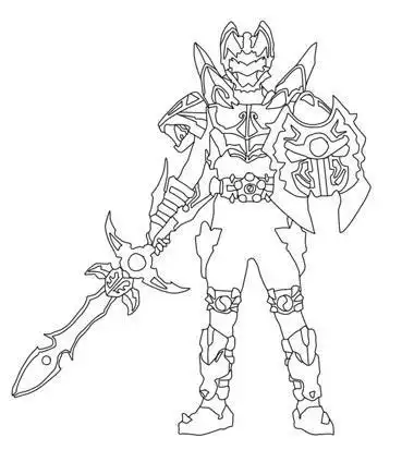 铠甲勇士炎龙侠简笔画