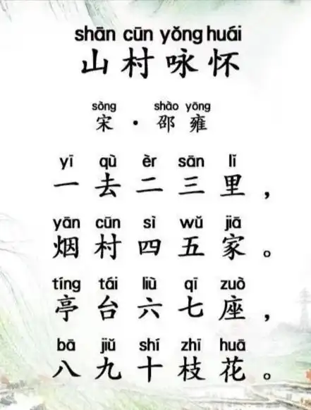 黎明练字《字根堡一》第十三课古诗《山村咏怀》第一次课