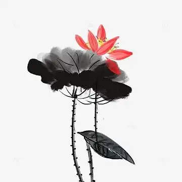 荷花水绘素材_荷花水绘图片元素-觅元素