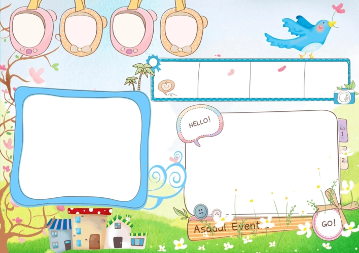 小学一年级万能手抄报a4-a5彩色模板