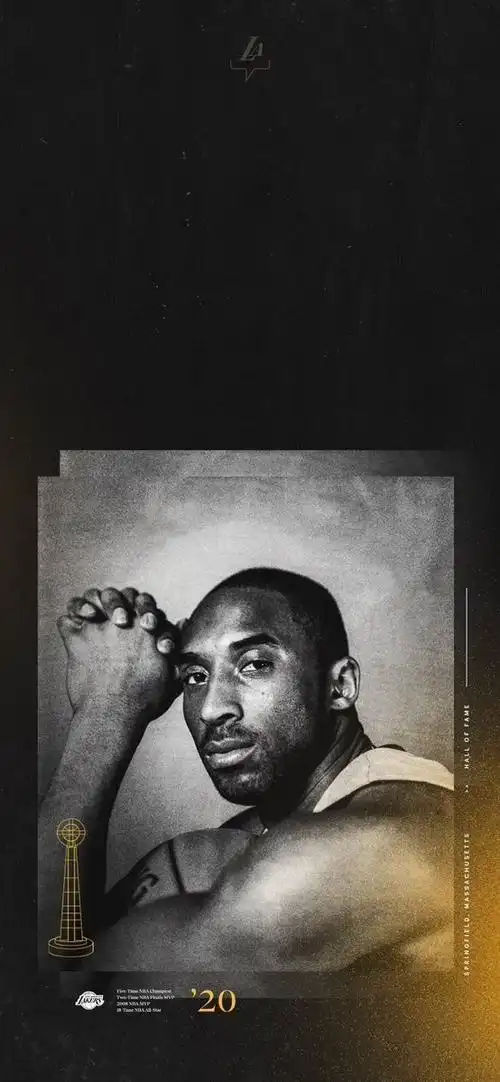 湖人官方分享八张精美科比手机壁纸