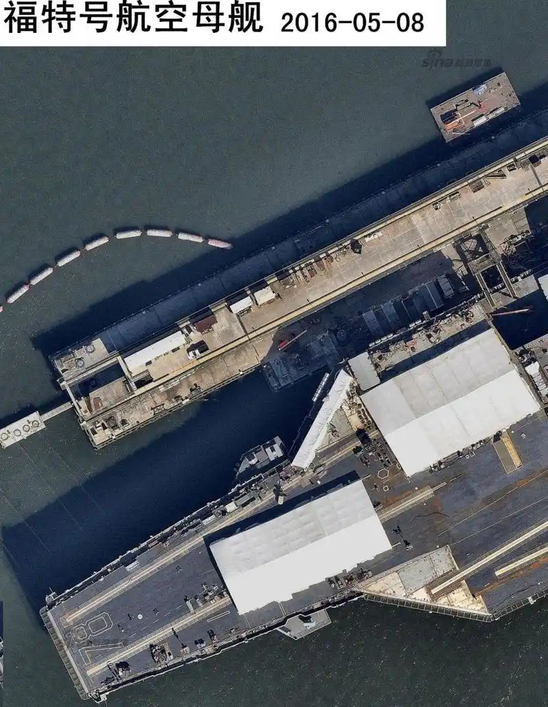 美军福特航母高清俯视图曝光