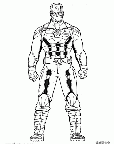 美国队长简笔画系列