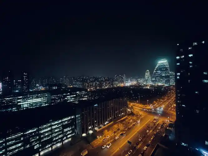 深夜. 万家灯火