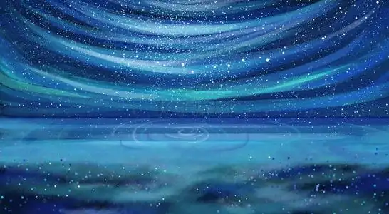 梦幻夜空背景图片唯美璀璨星空森林海报背景唯美手绘仲夏之夜湖面小船